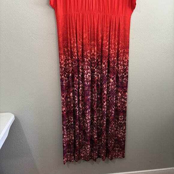SOMA Grecian-Inspired Maxi Dress Tango Ombre Poppy in Women’s XXL - Picture 11 of 15